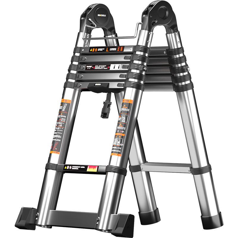 BAFEN Telescopic Ladder Multifunctional Herringbone Ladder Foldable Engineering Thickened Liftable Portable Stainless Steel Home Straight Ladder Multifunctional 3.3=6.6m Straight Ladder Stainless Steel *1