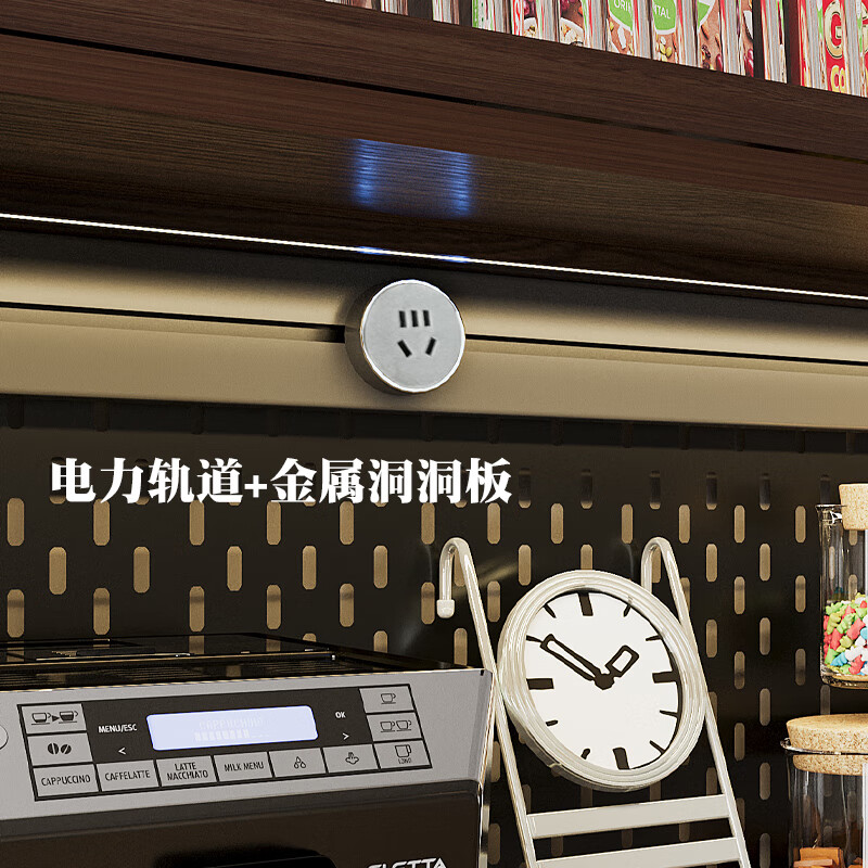 Wen Yijia American solid wood sideboard against the wall integrated kitchen storage wine cabinet French retro double-layer slate multi-function 1.2 meters - slate table top - upper and lower cabinet combination (