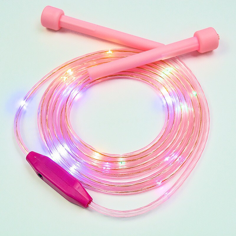 Yuhao Luminous Skipping Rope Sports Fitness Fat Loss Weight-bearing Rope Children Primary School Adults Weight Loss Training Luminous Rope Douyin Same Style Colorful Pink 2.8m