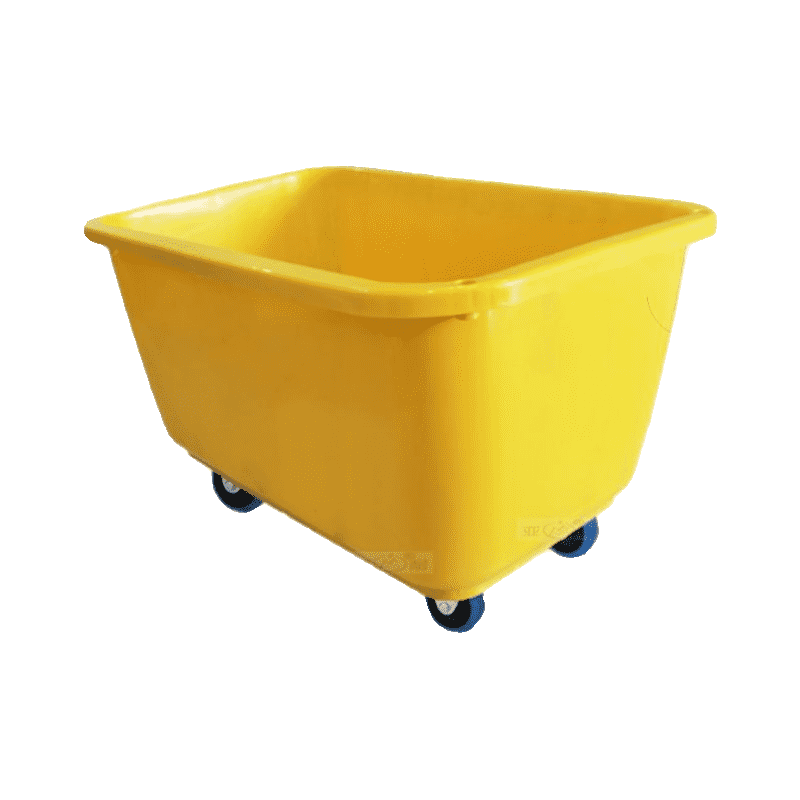 Ni Zhier customized plastic cloth cart plastic washing running cart cloth cart hotel room cart clothing turnover cart trolley washing medium yellow four-wheel silent 107*58*50