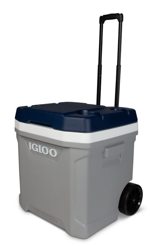 IGLOO outdoor portable 62-quart large-capacity cooler, aluminum roller design, long-lasting cooling for camping and picnics 56L