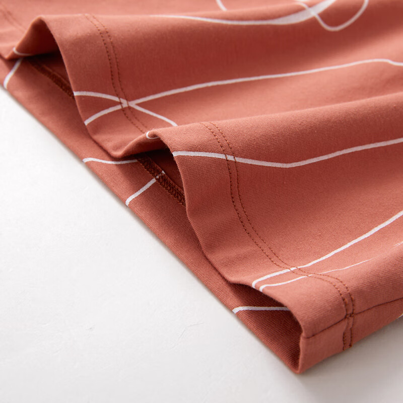 Three Guns Ice Cube 2025 Spring and Summer Women's T-shirt Cool Feeling Ice Spring Cotton Antibacterial Anti-mite Sunscreen Casual Mid-Sleeve Blouse Water Wave Orange L (165/90)