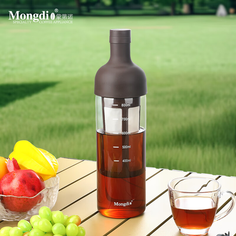 Mongdio coffee cold brew pot cold brew pot ice brew pot cold brew bottle cold quenched coffee large capacity ice drip coffee pot coffee color cold brew pot 1000ml