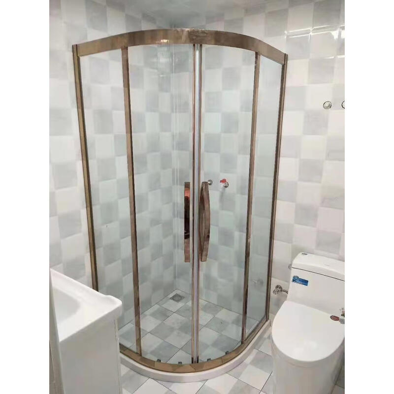 304 stainless steel shower room partition dry and wet separation bathroom shower room curved fan-shaped simple glass door internet celebrity door-to-door measurement does not contain steam