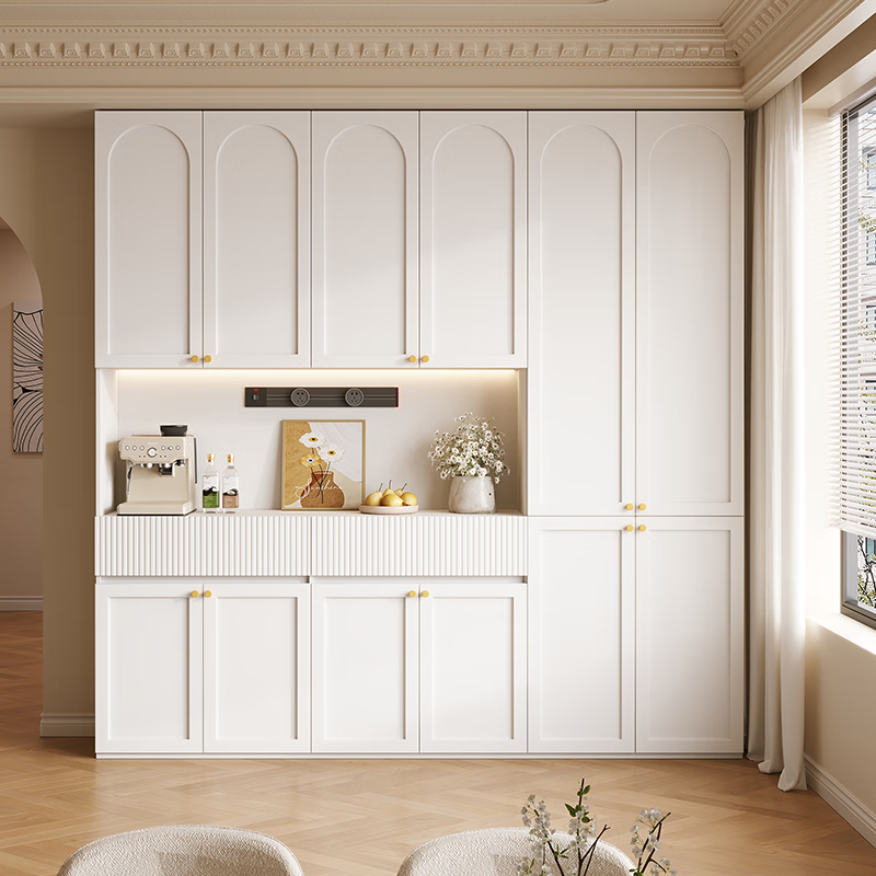 Gugezhijia customized solid wood blister sideboard against the wall integrated storage cabinet household ENF grade tea cabinet wine cabinet display cabinet 1.6 meters long * 2.4 meters high (four door sideboard) 18MM thickened whole cabinet ENF grade maternal and child use