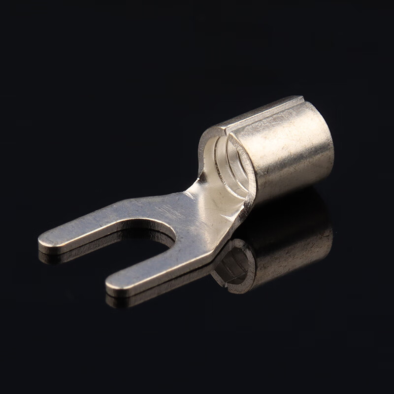 UT1/1.5/2.5-3/4/5/6 terminal block wire nose copper Y-shaped crimped wire bare U-shaped opening cold crimped wire lug UT1-3 (1000 pieces)