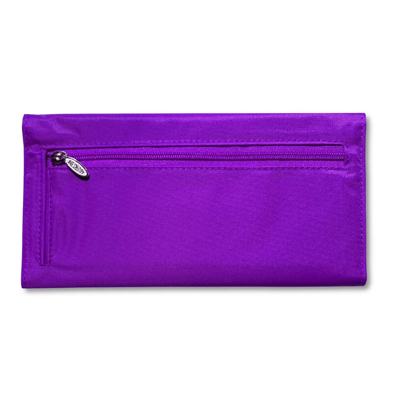 Big SkinnySkinny RFID Blocking Ultra-Slim Tri-Fold Checkbook Wallet, Purple, One Size Purple One Size