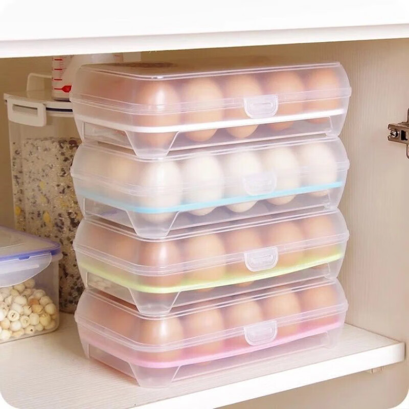 An Junsheng kitchen 60-compartment egg storage box for refrigerator egg crisper multi-layer egg box plastic egg tray egg crisper 14+1 compartment #1 piece/1 layer*