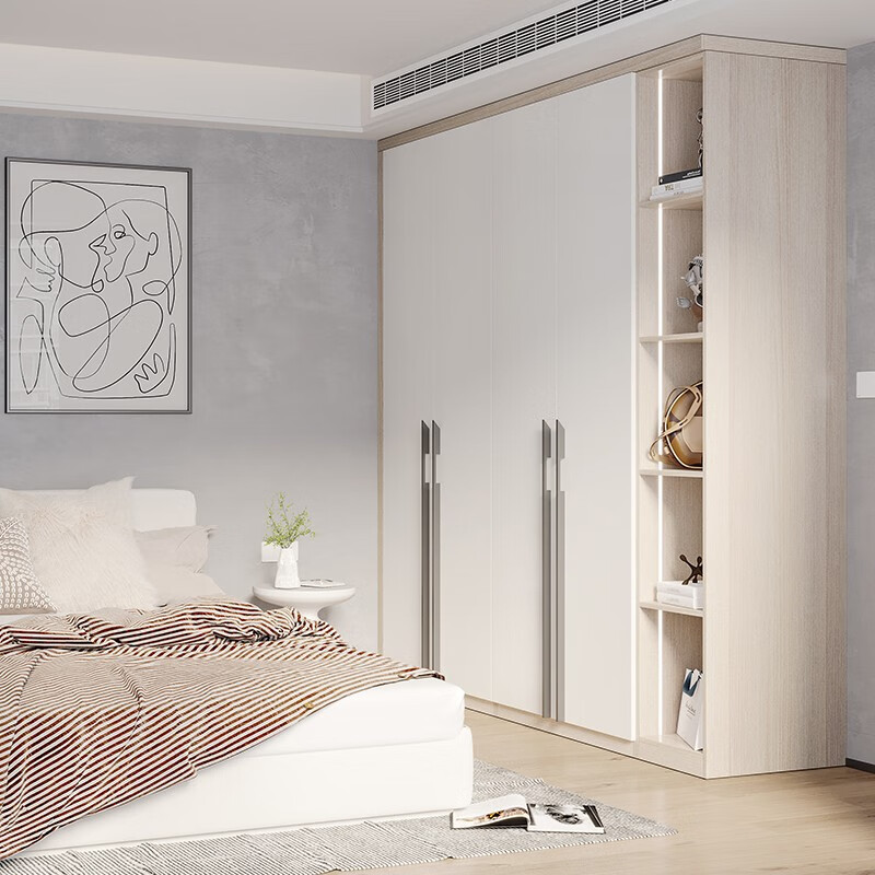 Oppein Wardrobe Customization Modern Simple Whole House Customization Flat Door Customized Wardrobe Bedroom Cloakroom Privilege Deposit Can be offset at the store to offset 600 contract deposit