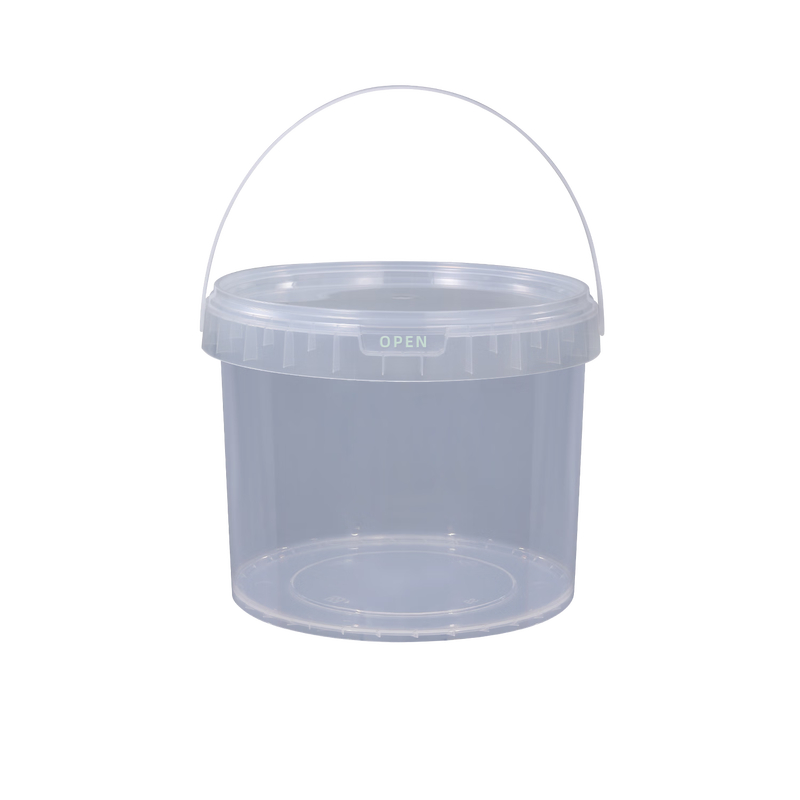 Metasequoia (3 pieces) 6L transparent color sealed plastic bucket food grade handle bucket household round water storage bucket sealed bucket paint bucket snack storage bucket small bucket with lid (LC)