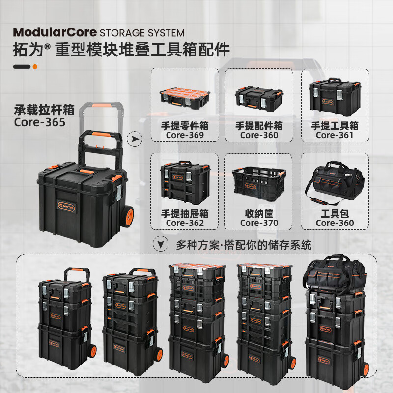 Tactix two-layer drawer tool box heavy-duty stacking combination accessories storage box thickened hardware industrial household 320362