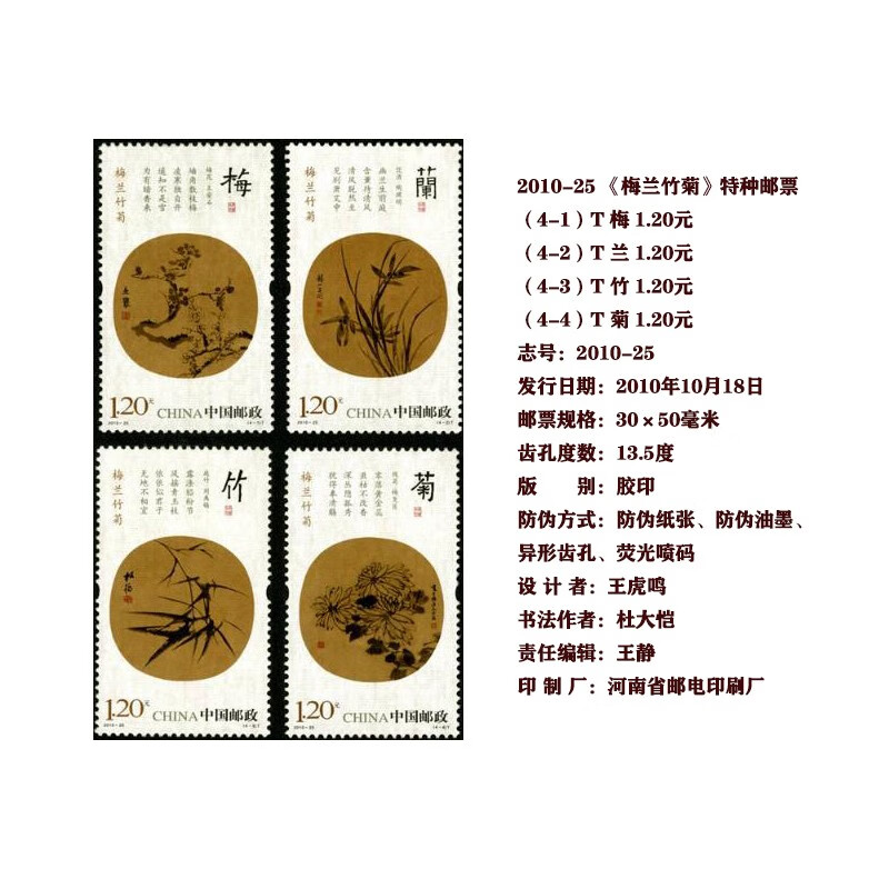 Haozangtianxia Plum, Orchid, Bamboo and Chrysanthemum Series Stamp Encapsulation Rating