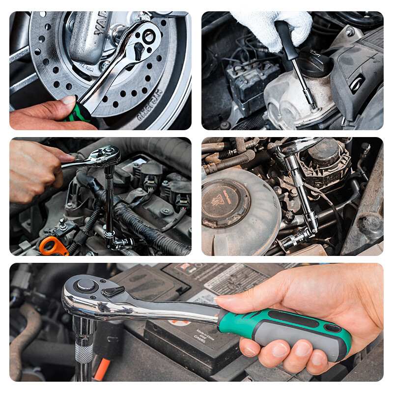 Niuxiang Auto Repair Tool Set Ratchet Wrench Socket Combination Sleeve Repair Car Repair Tool Box Set Movable 46-piece Set 24 Teeth