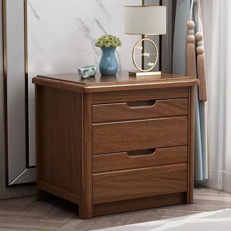 Si Juchu blue walnut solid wood bedside table mini 40 simple modern new Chinese style storage cabinet bedroom bedside storage cabinet complete walnut color front width 50 side depth 40 height 50