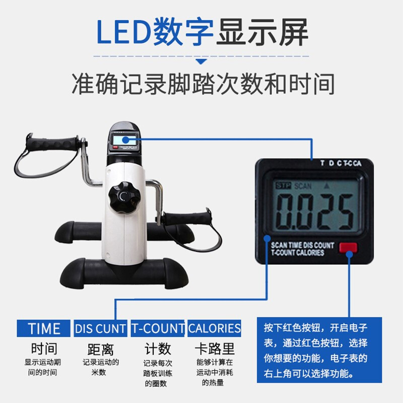 Aiheng rehabilitation machine for middle-aged and elderly people after surgery, home rehabilitation equipment, upper and lower limb pedal bicycles, exercise bikes, office lazy mini exercise bikes, pure white manual luxury model (with anti-slip mat)