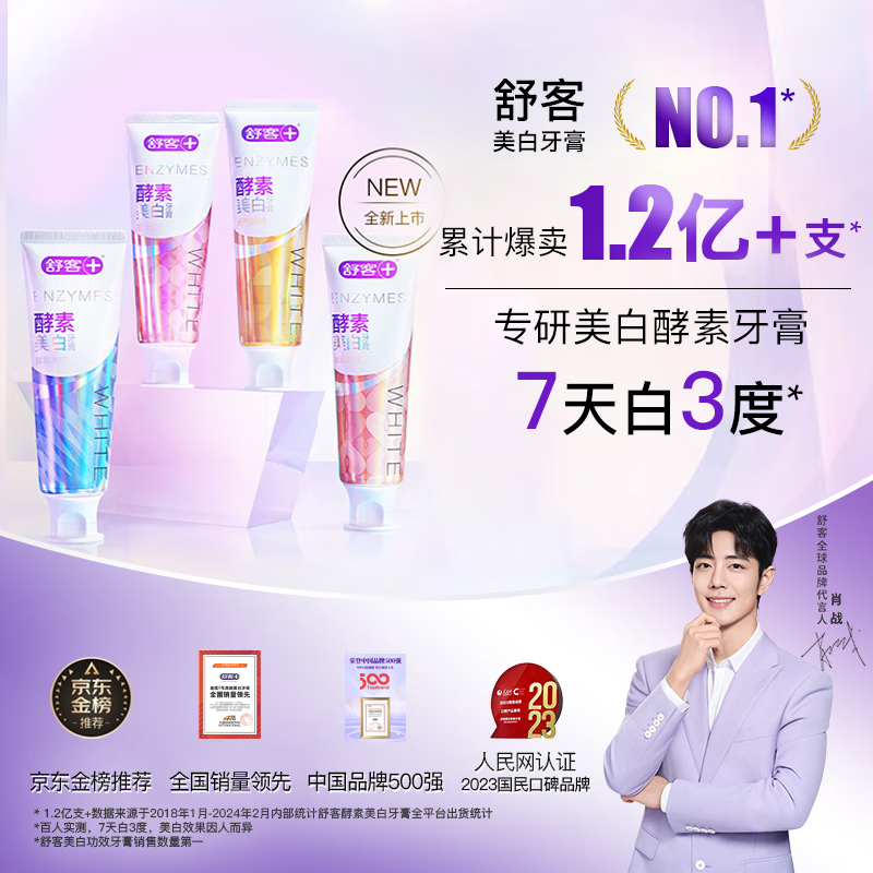 Shuke Baking Soda Enzyme Toothpaste Whitens Teeth, Reduces Bad Breath, Prevents Cavities, 5 Pieces Total 720g, New and Old Randomly