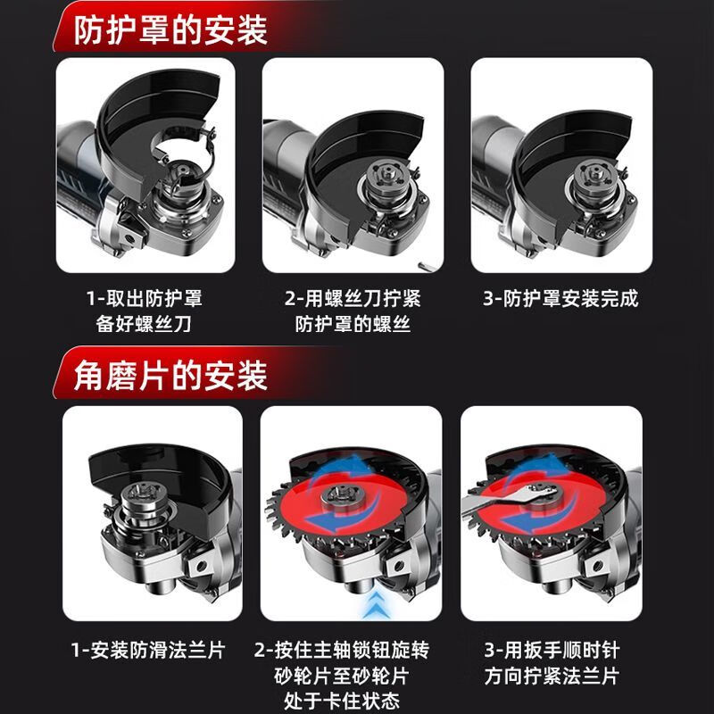 Shanghai People's Enterprise (Group) Co., Ltd. genuine angle grinder high-power all-copper cutting machine multi-functional hand grinder grinding and polishing machine pure copper motor high power 2000W + 20-piece set