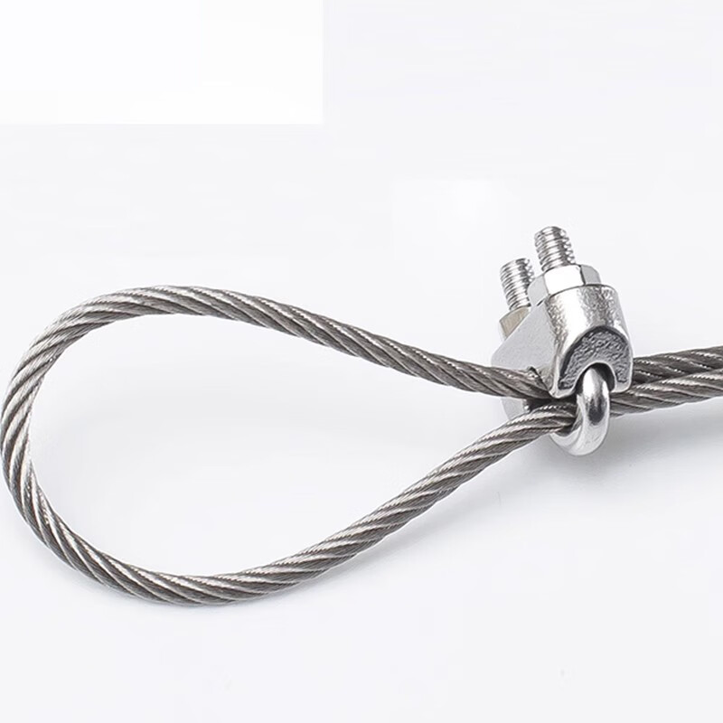 Shantou Lincun 304 stainless steel wire rope chuck U-shaped lock buckle rolling head wire clamp rope clamp lock head wire clamp 304 stainless steel M6 (3 pieces)
