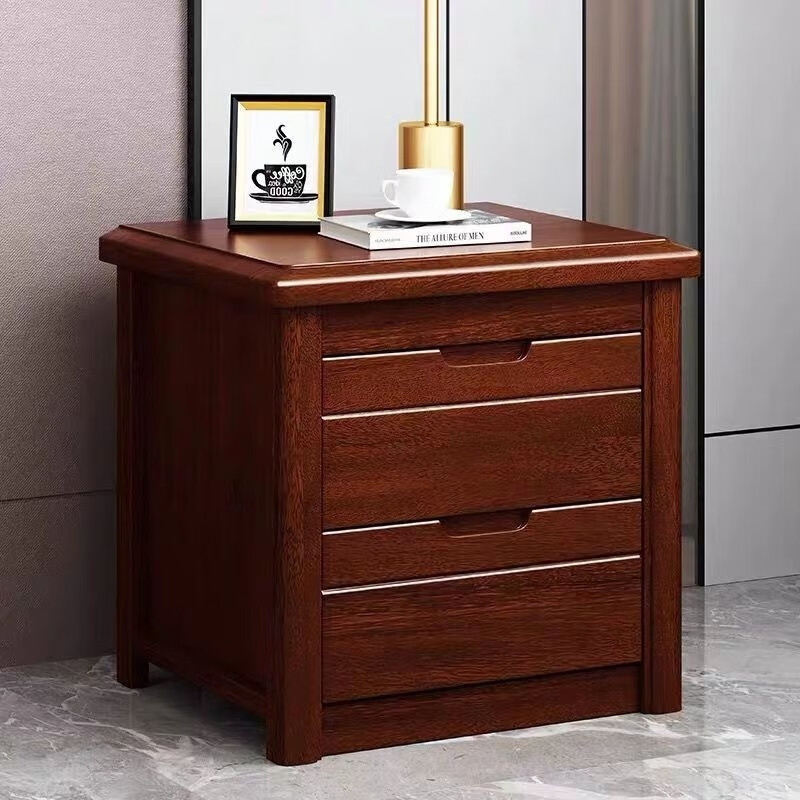 Si Juchu blue walnut solid wood bedside table mini 40 simple modern new Chinese style storage cabinet bedroom bedside storage cabinet complete walnut color front width 50 side depth 40 height 50
