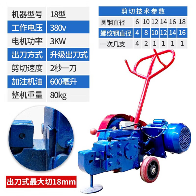 CLCEY electric steel bar cutting machine 12 small scrap manual steel bar shearing machine portable cutting machine for cutting iron 18 type knife type 380V