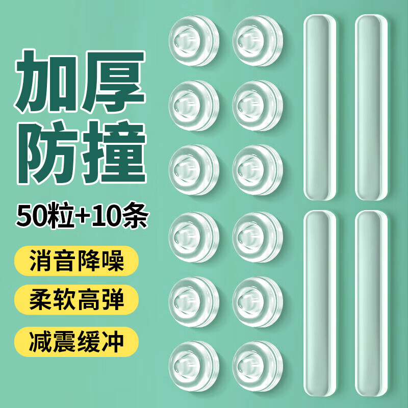 JEBIS anti-collision sticker soft rubber anti-collision strip door handle anti-collision artifact refrigerator door rear anti-collision transparent particle combination pack