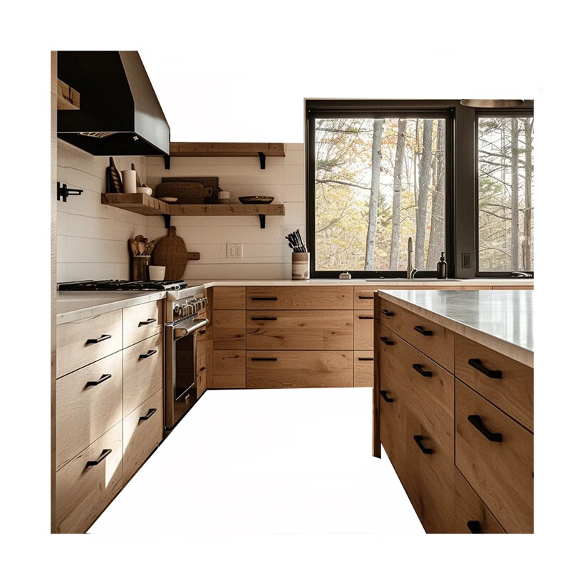 Wen Yijia Shanghai whole-house kitchen kitchen cabinets solid wood quartz countertops stove integrated size customization door-to-door custom-made deposit for logs