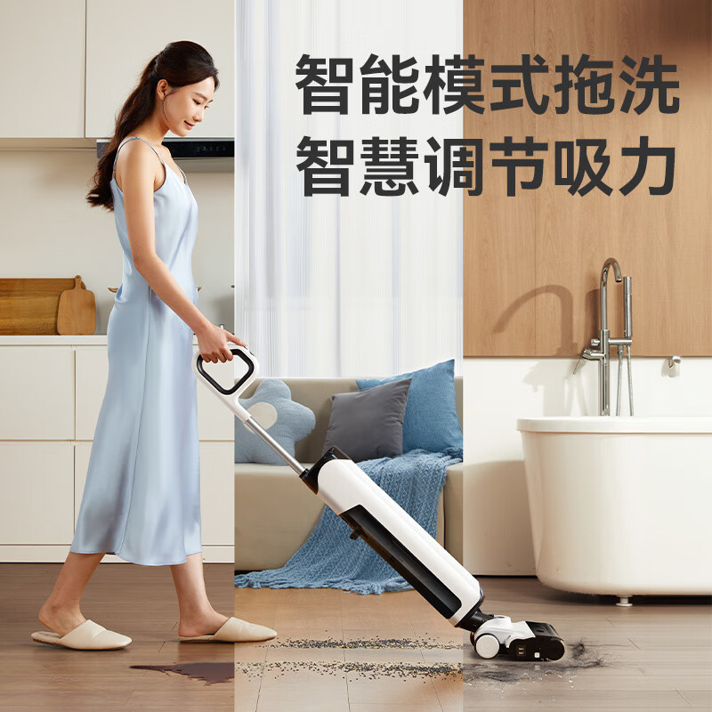 Made in Tokyo, Little Orca Plus floor scrubber 21KPa hurricane suction 100 boiling hot water washing household wireless washing and mopping integrated automatic cleaning push-in sweeper