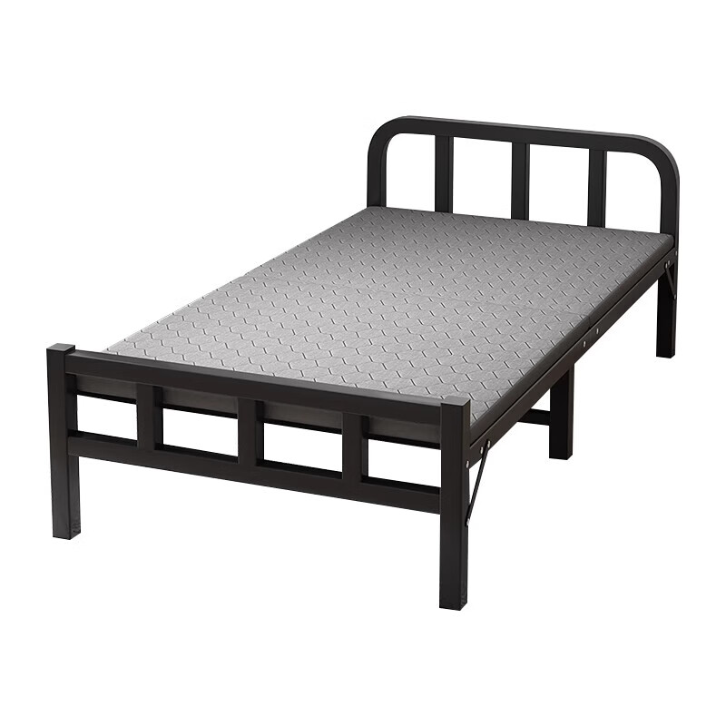 Folding sheet, single bed, home adult rental house, simple bed, office lunch break bed, dormitory convenient hard iron bed, 120cm wide, silent and thickened - no installation required