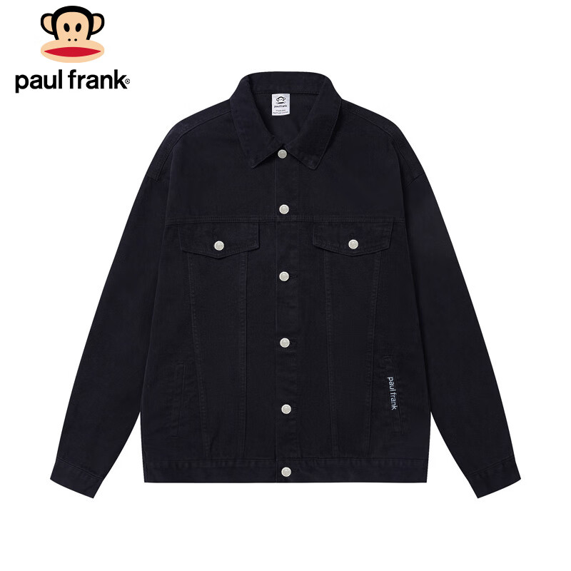 Paul Frank Jacket Men's Autumn Korean Style Trendy Denim Jacket Men's Casual Jacket Men's Work Jacket Black XL