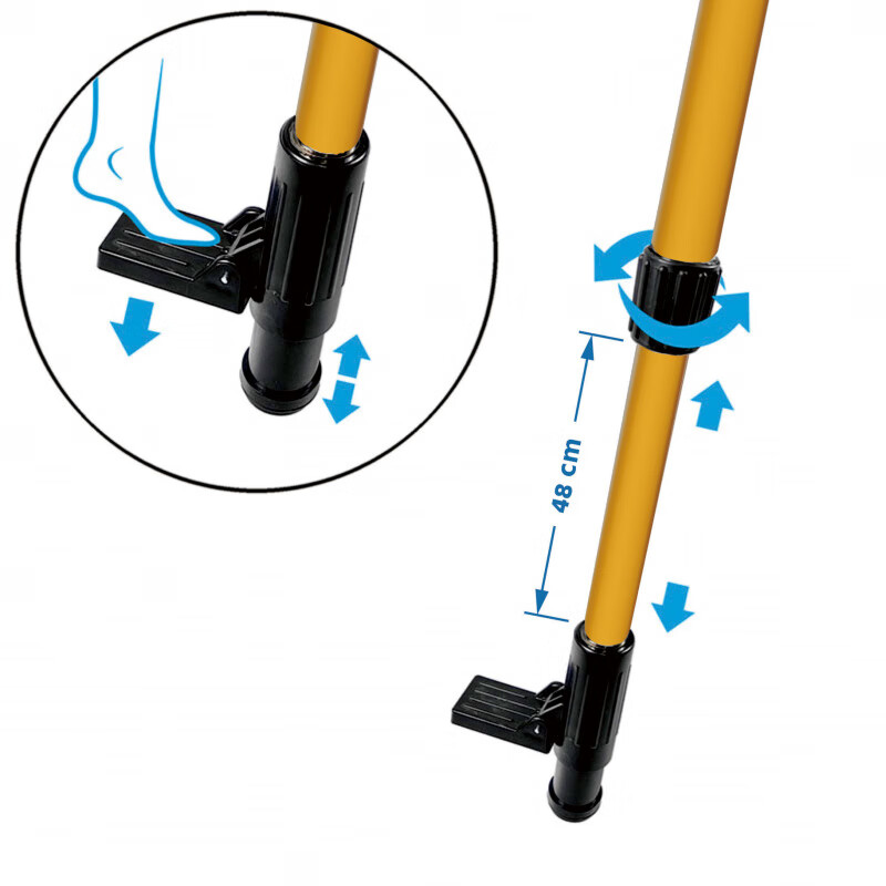 BEYZK thickened telescopic rod level bracket lifting rod accessories yellow 2.4 meters