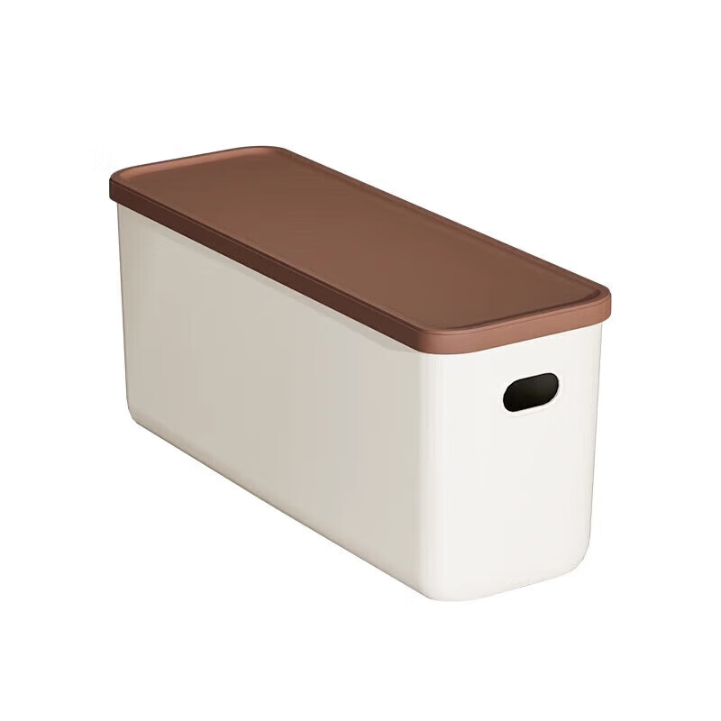 JD Logistics Plastic Household Rectangular Storage Box with Lid Storage Box Clamp Storage Box Toys Snacks Milk Cafe - Narrow Style with Lid 1 Pack