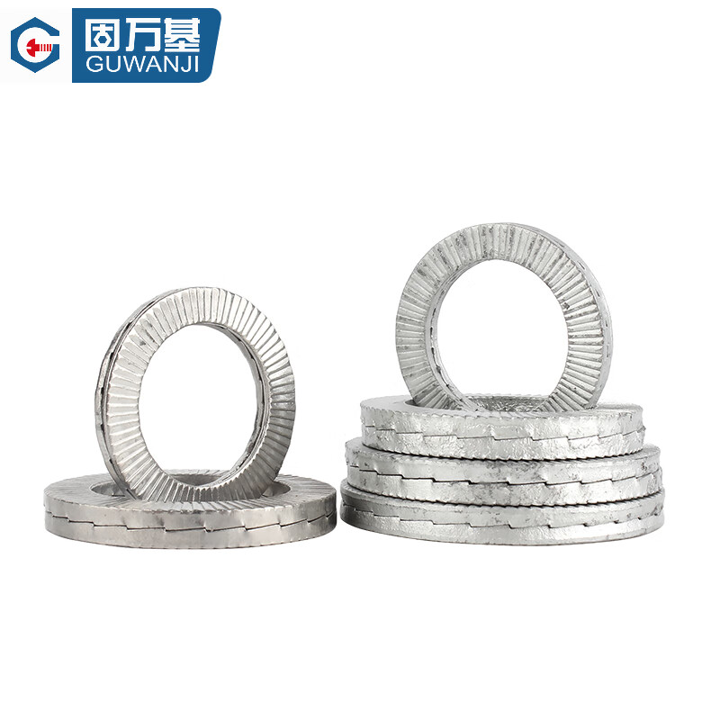 Guwanji 304 stainless steel double stack self-locking anti-loosening washer 65 manganese double-sided toothed locking washer DIN25201 M4 (10 pieces) 316 material