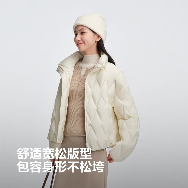 Bosideng 25 Years Down Jacket Women's Autumn and Winter 90 Fleece Thin Stand Collar Liner Slim Short Casual Versatile Jacket
