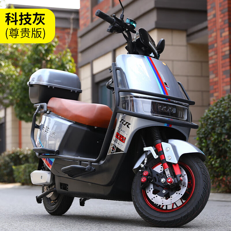 Controller 96V Daniu 2000 watt double disc brake 200 miles electric car battery car for men and women 72v scooter pedal electric motorcycle long distance running king high-end noble gray + shark guard tail box 96V 38A 8 pieces black gold graphene 200 miles