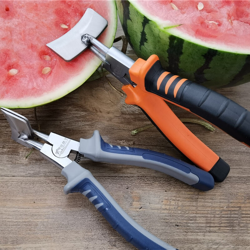Cat melon opener, melon breaker tool, melon opener, melon clip, melon cutter, melon breaker, nickel-plated melon opener, gray long handle model 1