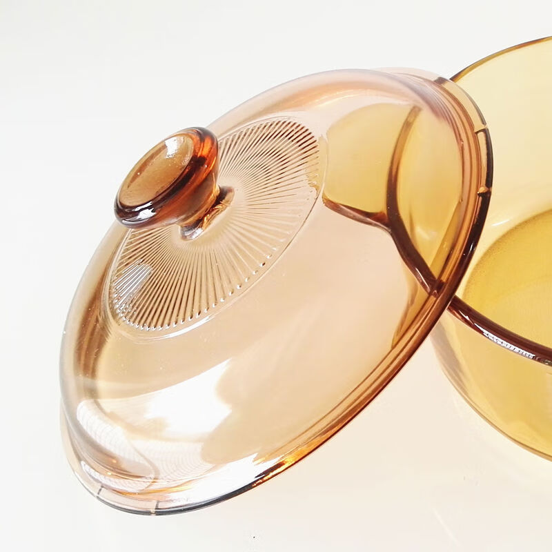 Corning Crystal Color Transparent Pot Crystal Drill Pot Heat-Resistant Glass Pot Lid VS32 Lid 3 Points 25L