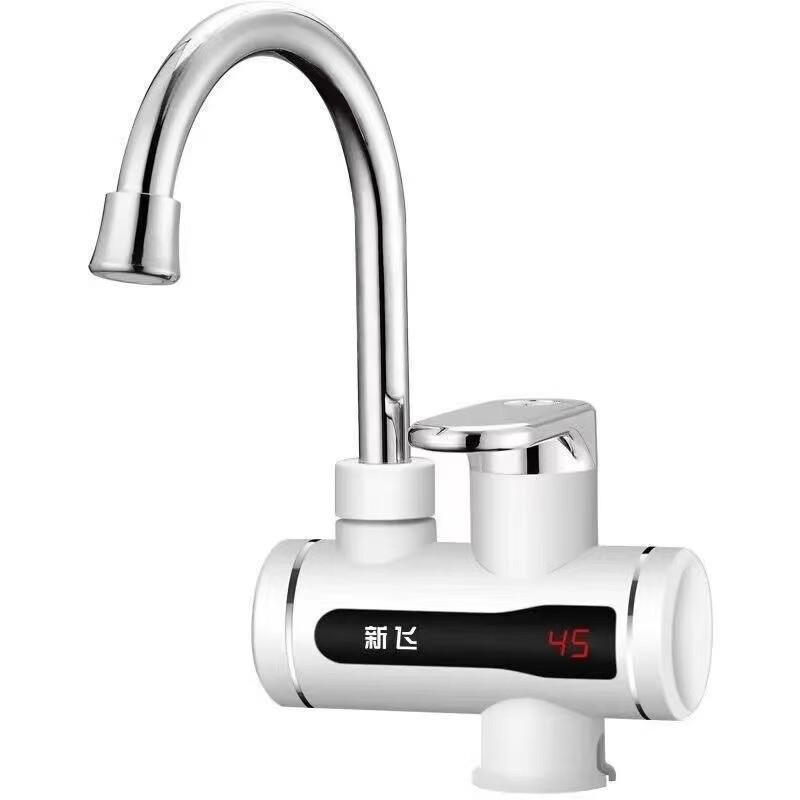 Xinfei electric hot water faucet instant hot rapid heating electric hot water faucet kitchen water heater tap water bathroom hot and cold dual-use white water inlet ordinary plug