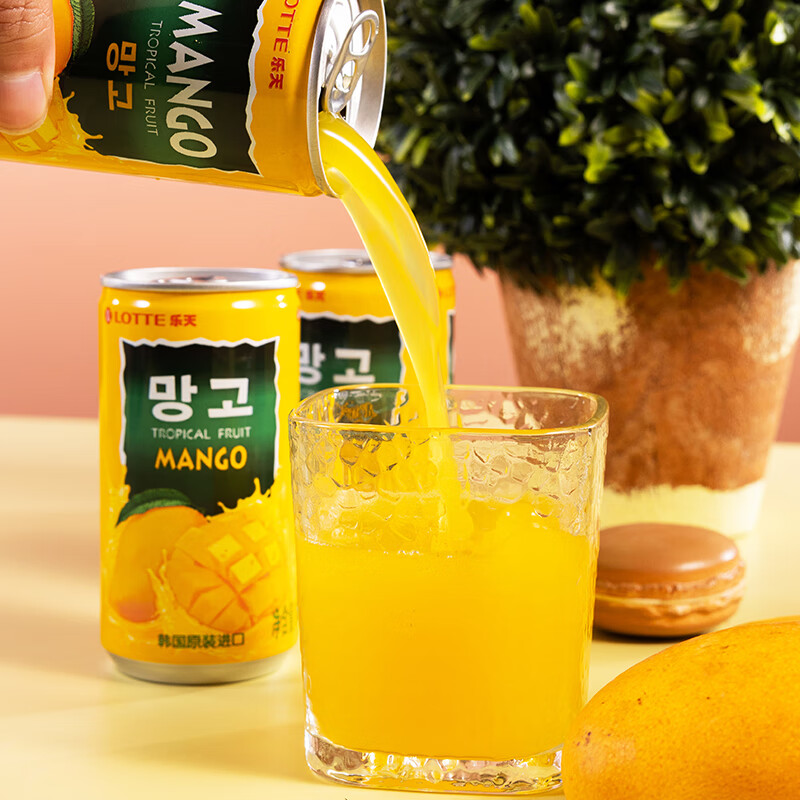 LOTTE mango juice drink 180ml*15 cans full box imported from Korea