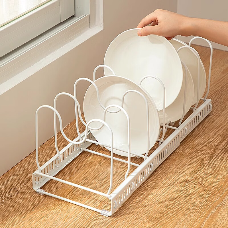 MUYA kitchen storage rack adjustable retractable cabinet pot and kitchenware storage pot rack countertop dish rack pot lid rack