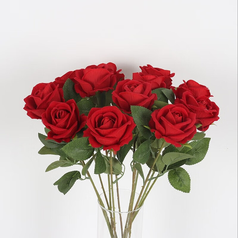 Shantou Lin Village artificial flower rose dried bouquet living room decorations fake flowers Valentine's Day eternal flower festival girlfriend birthday wedding gift velvet crimson bouquet