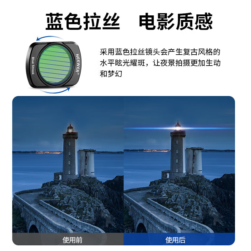 NEEWER is suitable for DJI DJI pocket3 camera filter set magnetic quick release CPL polarizer 108 wide-angle lens with 2 tempered films pocket3 generation pocket camera