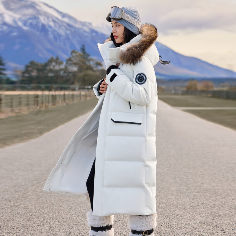 Flying in the snow, Cheng Yi's same style, wind and snow, long thickened down jacket for men and women, extremely cold, warm and fashionable for outdoor sports