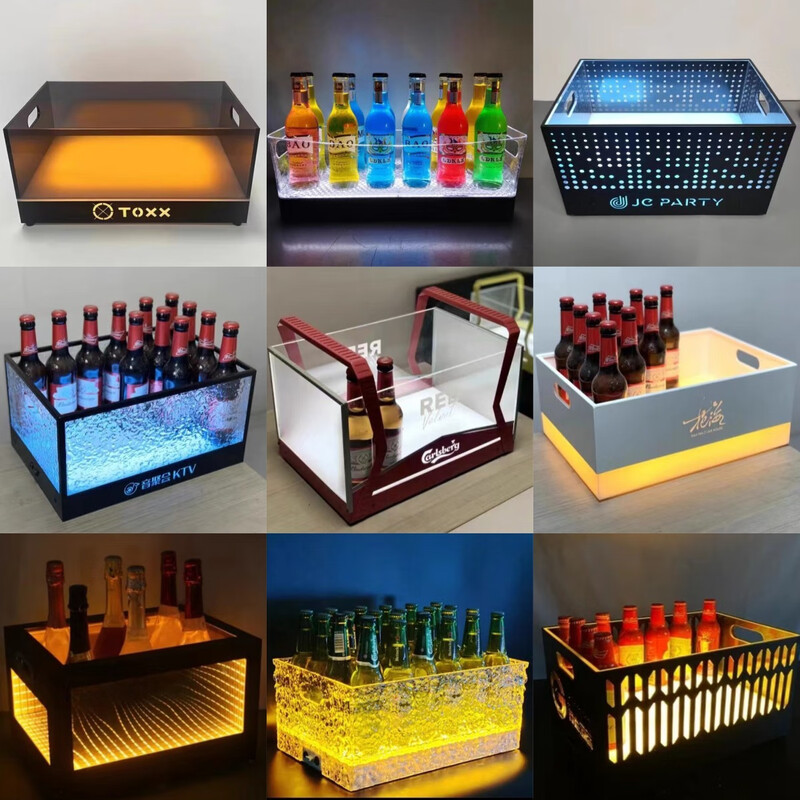 Bar V luminous ice bucket champagne bucket beer frame ice grain bucket beer bucket E Yuanbao ice bucket six pack ice bucket in stock