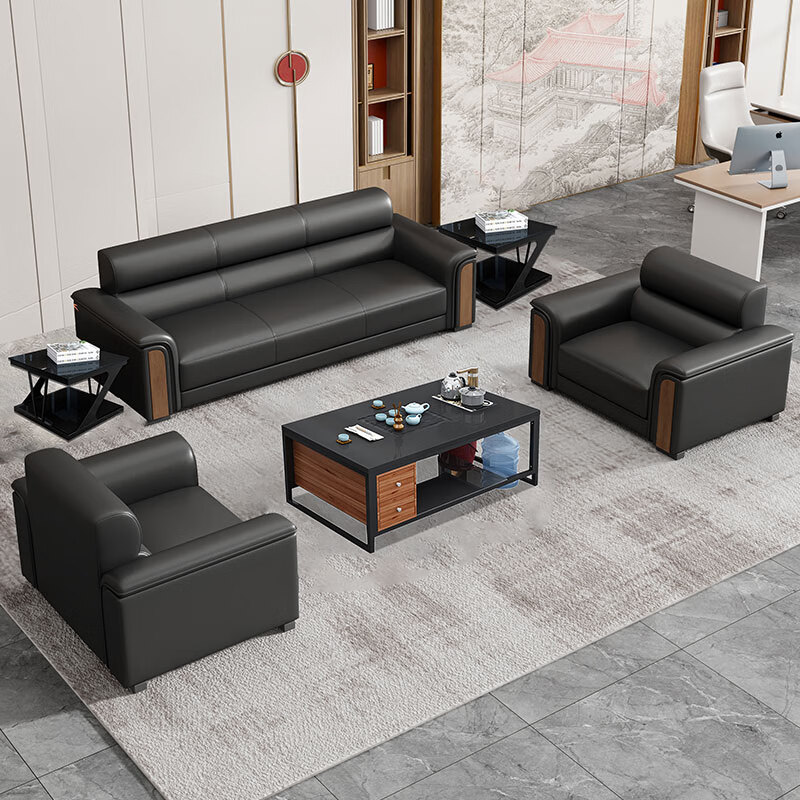 Earl Cullen office sofa simple modern business reception room reception single seat three person office coffee table combination set three person