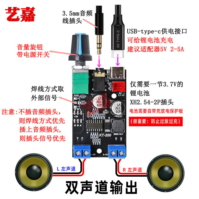 HiFi fever-grade 5V power amplifier board module 20W audio amplifier motherboard student diy speaker audio box accessories