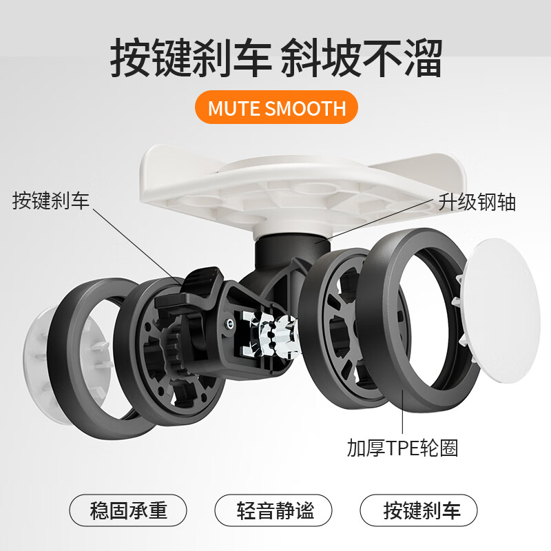 Minlu Paul multifunctional 20-inch suitcase trolley case can be boarded on the plane, front opening suitcase, large-capacity password box, white, innovative side bag + computer front compartment + brake wheel 20-inch boarding case can hold 15.6-inch computer