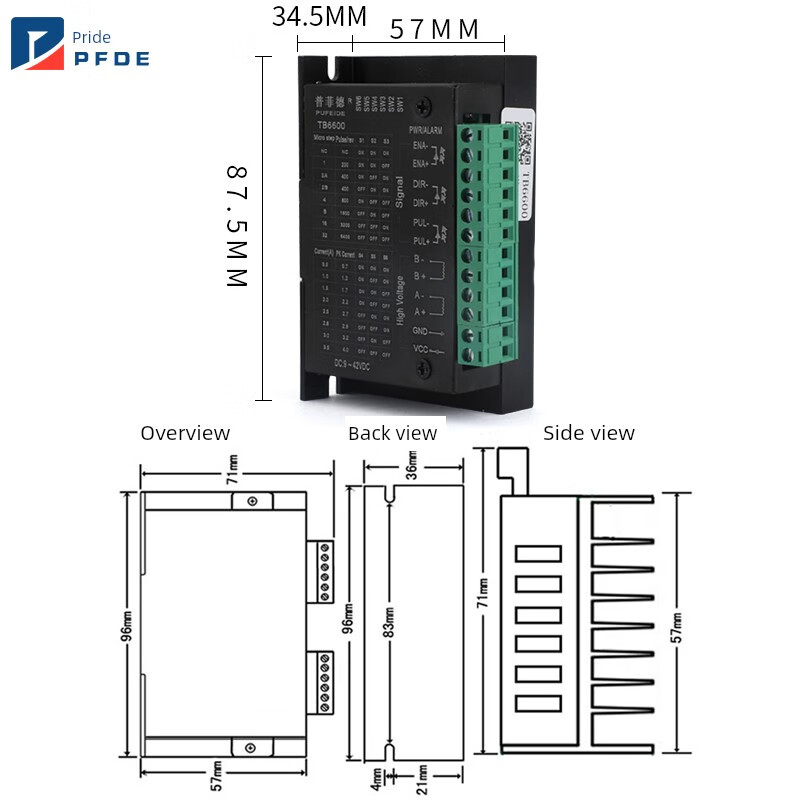 Yue Changsheng Purphide 42 stepper motor unit 0.55N two-phase four-wire 42Bygh47 micro 3D printer robotic arm 0.55N+DM420 with brake (low heat version)