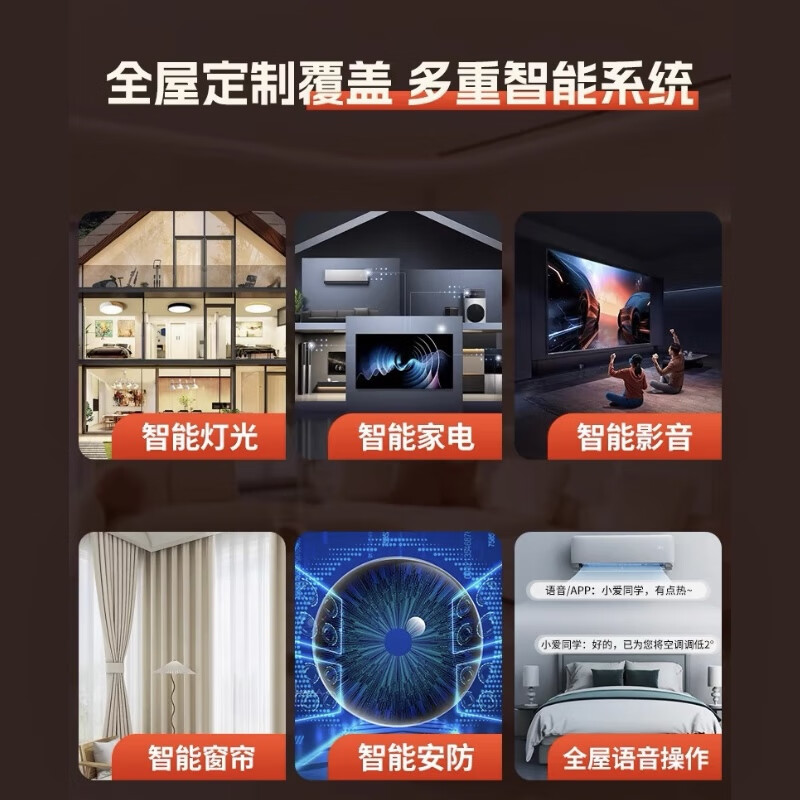 Xiaomi (MI) access to Xiaomi Mijia whole house smart home control system set voice lighting curtain living room design customization three bedrooms and one living room whole house smart basic package l5 years quality contact customer service to get the design plan for free