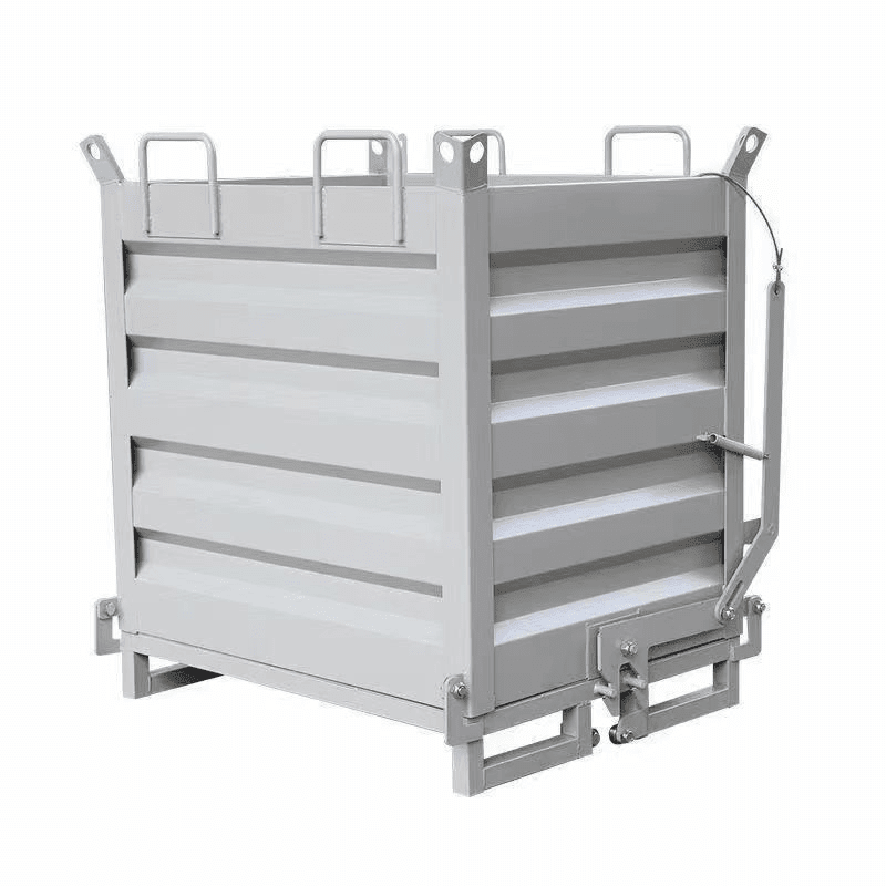 Iron scrap collection box, metal turnover box, dump waste box, industrial iron pin box, dump turnover box, forklift-friendly, milky white 1200*800*1000mm