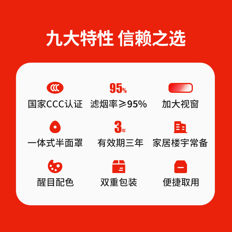 Jingxi gas mask fire mask fire mask fire escape fire 3C certified adult standard version